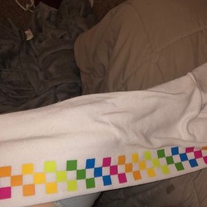 Rue21 Jackets & Coats - rainbow lettering on white sweatshirt “HUSTLE” Rue21 Jackets & Coats - rainbow lettering on white sweatshirt “HUSTLE”